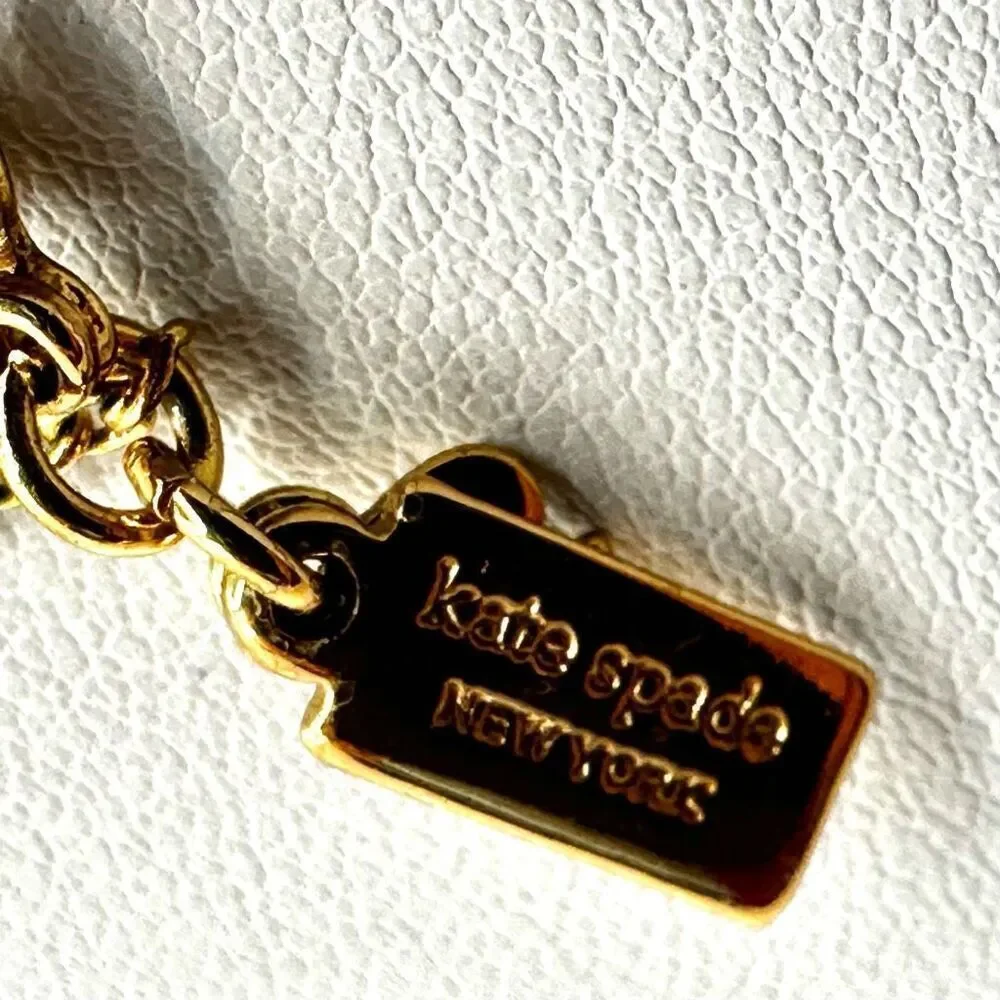 Kate Spade gold tone long rhinestone neon station necklace